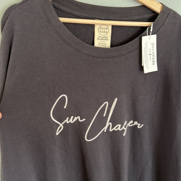 NWT PURE VIDA WOMENS SUN CHASER OVERSIZED CREW FLEECE 3XL - Picture 7 of 12